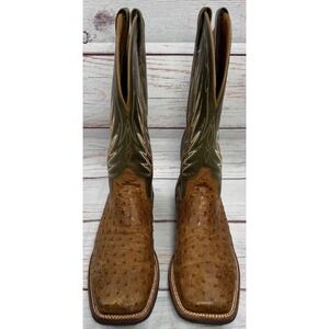 ARIAT Quantum Brander Full Quill Ostrich Cowboy Boots Men's Size 10 D